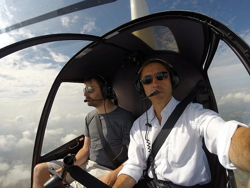 James Kenwright helicopter pilot trainer in his office James Kenwright helicopter pilot trainer in his office