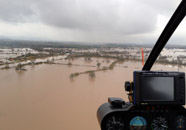 helicopter flight over flooded Gloucestershire